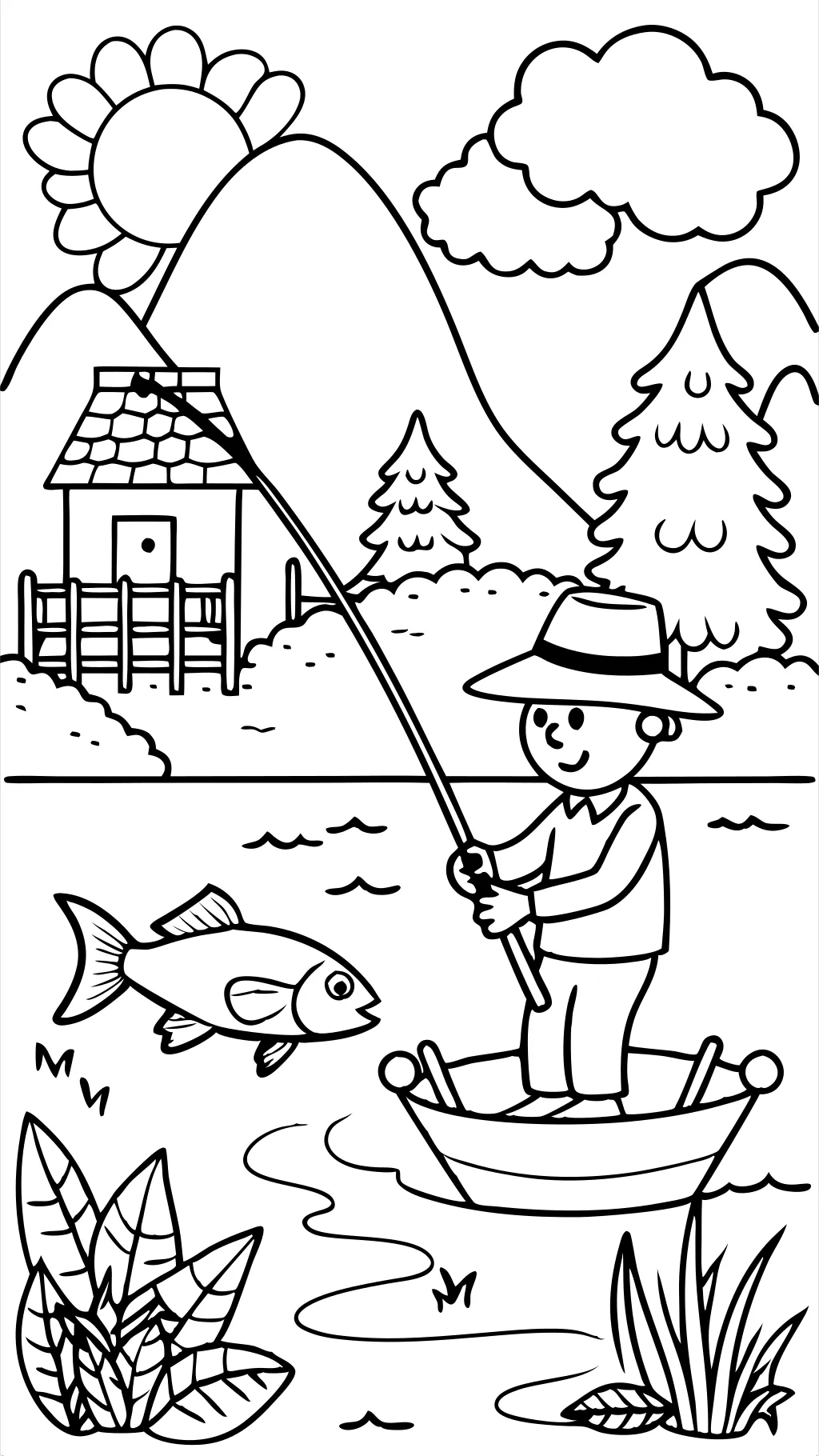 coloriages de pêche imprimables